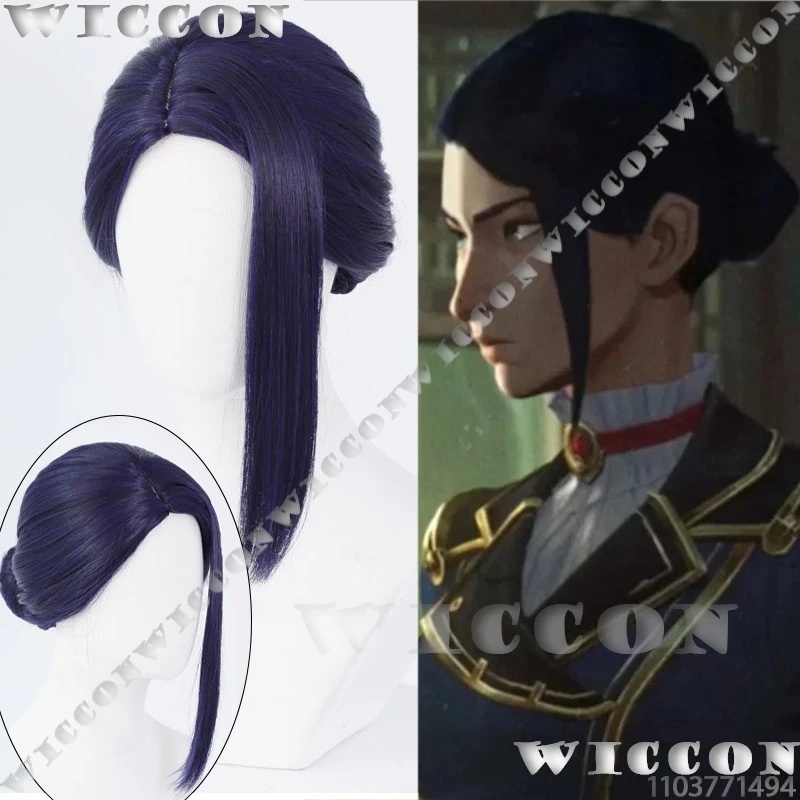 x;3,f6'b7\g,Caitlyn Kiramman A - Anime Cosplay Blue Hair reseña y precio